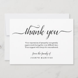 Persoonlijke begrafenis - Hartelijk dank - Kaart