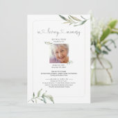Persoonlijke begrafenisaankondiging met foto aankondiging (Staand voorkant)