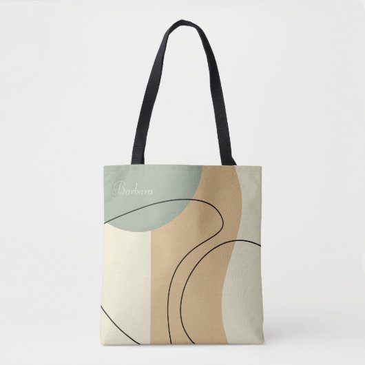 Persoonlijke Beige Abstracte Boodschappentas Tote Bag (Voorkant)