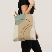 Persoonlijke Beige Abstracte Boodschappentas Tote Bag (Dichtbij)
