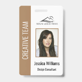 Persoonlijke Beige Corporate Employee Security ID Badge
