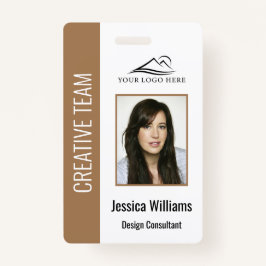 Persoonlijke Beige Corporate Employee Security ID Badge
