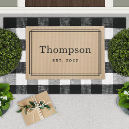 Persoonlijke beige Familie Achternaam Monogram Deurmat