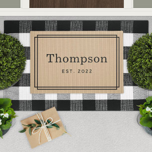 Persoonlijke beige Familie Achternaam Monogram Deurmat