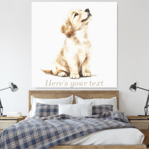 Persoonlijke Beige Goudkleurige Retriever Baby Canvas Afdruk