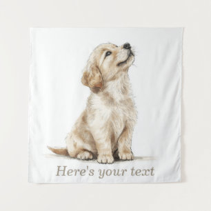Persoonlijke Beige Goudkleurige Retriever Baby Wandkleed