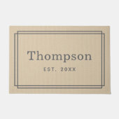 Persoonlijke beige Grey Familie Achternaam Monogra Deurmat (Voorkant)