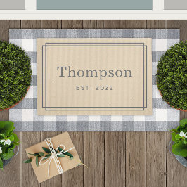 Persoonlijke beige Grey Familie Achternaam Monogra Deurmat
