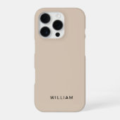 Persoonlijke Beige iPhone Hoes met Eigen Tekst Hoesje (Achterkant)