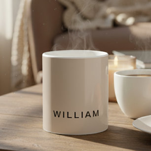 Persoonlijke Beige & Monogram met Maatwerk Koffiemok