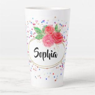 Persoonlijke bekertje, glitter vrolijke meisjesnaa latte mok