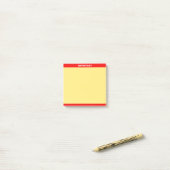 Persoonlijke Belangrijke Tekst op Rood & Geel Post-it® Notes (Op bureau)