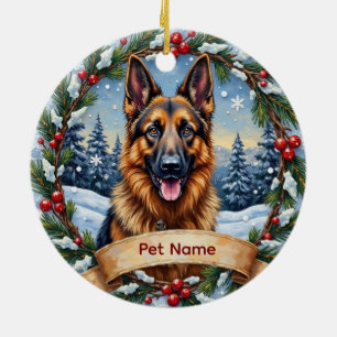 Persoonlijke Belgische Herdershond Kerstmis Keramisch Ornament