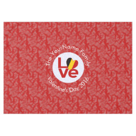 Persoonlijke Belgische Rode LOVE Vlag Tafelkleed