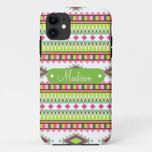Persoonlijke benaming Aztec Andes Tribal Mountains Case-Mate iPhone Case (Achterkant)