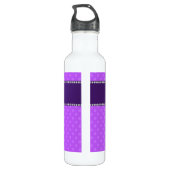 Persoonlijke benaming ballerina paarse polka dots waterfles  (Achterkant)