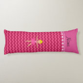 Persoonlijke benaming ballerina roze chevrons lichaamskussen (Achterkant)