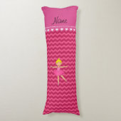 Persoonlijke benaming ballerina roze chevrons lichaamskussen (Voorkant Verticaal)