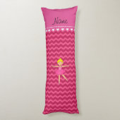 Persoonlijke benaming ballerina roze chevrons lichaamskussen (Achterkant (Verticaal))