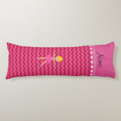 Persoonlijke benaming ballerina roze chevrons lichaamskussen (Voorkant)