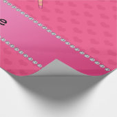 Persoonlijke benaming ballerina roze harten cadeaupapier (Hoek)