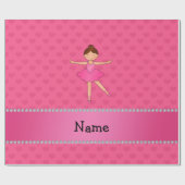 Persoonlijke benaming ballerina roze harten cadeaupapier (Vlak)
