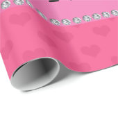 Persoonlijke benaming ballerina roze harten cadeaupapier (Rol Hoek)