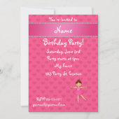 Persoonlijke benaming ballerina roze harten kaart (Voorkant)