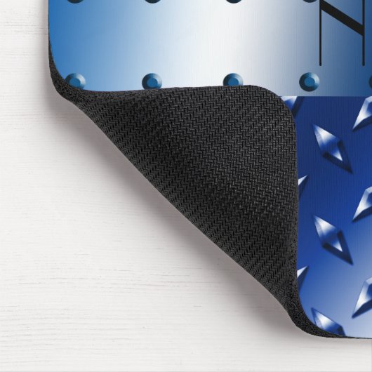 Persoonlijke benaming blauw ruitstaal bord staal muismat (Hoek)