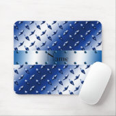 Persoonlijke benaming blauw ruitstaal bord staal muismat (Met muis)