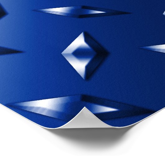 Persoonlijke benaming blauw ruitstaal bord staal poster (Hoek)