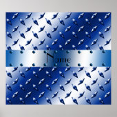 Persoonlijke benaming blauw ruitstaal bord staal poster (Voorkant)