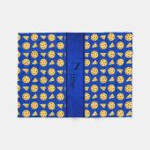 Persoonlijke benaming blauwe pizzas fleece deken (Voorkant (Horizontaal))