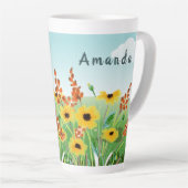 Persoonlijke benaming / Bloedhuisdier en Bloemtuin Latte Mok (Rechterhoek)