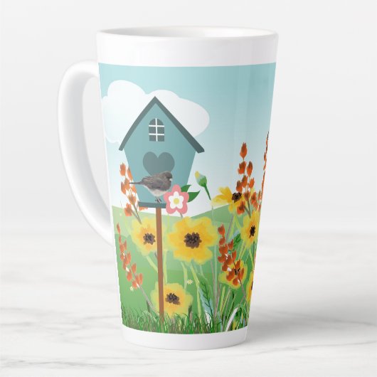 Persoonlijke benaming / Bloedhuisdier en Bloemtuin Latte Mok (Linkerhoek)