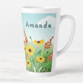 Persoonlijke benaming / Bloedhuisdier en Bloemtuin Latte Mok (Rechts)