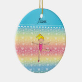 Persoonlijke benaming blonde gymnast regenbooghart keramisch ornament (Rechts)