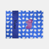 Persoonlijke benaming bomen met hippo blauwe sneeu fleece deken (Voorkant (Horizontaal))