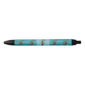 Persoonlijke benaming camel turquoise glitter zwarte inkt pen (Voorkant)