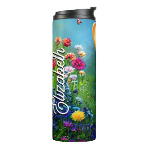 Persoonlijke benaming Corgi Flower Garden Thermosbeker