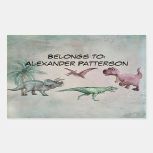 Persoonlijke benaming Dino Dinosaur Sticker Boys T