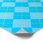 Persoonlijke benaming dinosaur blue argyle poster (Hoek)