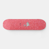 Persoonlijke benaming dolfijnroze glitter persoonlijk skateboard (Horizontaal)