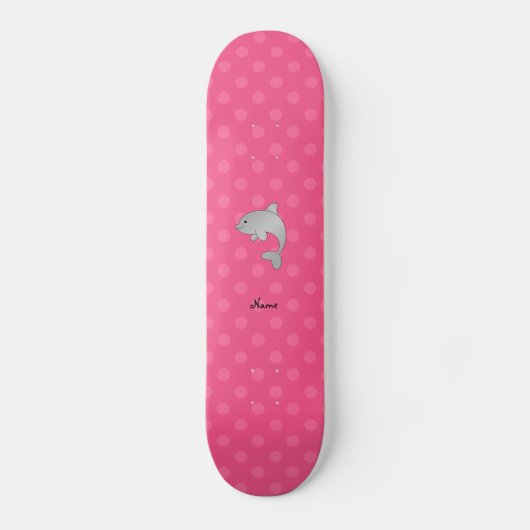 Persoonlijke benaming dolfijnroze pokkenstippen skateboard (Voorkant)