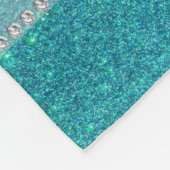 Persoonlijke benaming dolphin turquoise glitter fleece deken (Hoek)