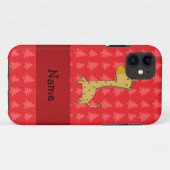 Persoonlijke benaming giraffe red kerstbomen Case-Mate iPhone case (Achterkant (horizontaal))