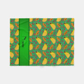 Persoonlijke benaming groene tacos sombreros chili fleece deken (Voorkant (Horizontaal))