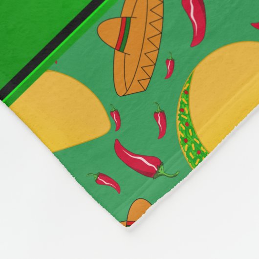 Persoonlijke benaming groene tacos sombreros chili fleece deken (Hoek)