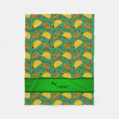 Persoonlijke benaming groene tacos sombreros chili fleece deken (Voorkant)