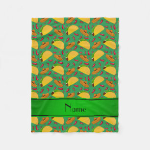 Persoonlijke benaming groene tacos sombreros chili fleece deken